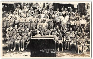 RPPC Whittier, California GIRL SCOUTS Camp Ta Ta Pochon 1939 Photo Angelus Oaks - Bild 1 von 2