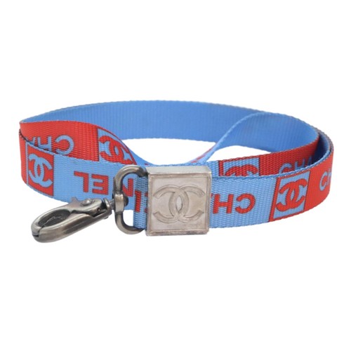 Collana Chanel Coco Mark tela blu gioielli autentica