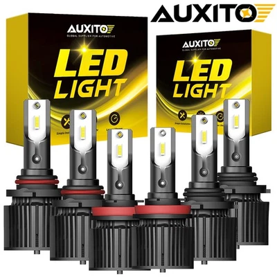 9005 9006 H11 LED Combo Headlight Fog Light Kit High Low Beam Bulb White 6500K - Image 1 of 4