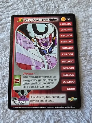 DBZ Dragon Ball Z King Cold, the Ruler 190 CCG Unlimited Trunks Saga MP Score - Image 1 of 4