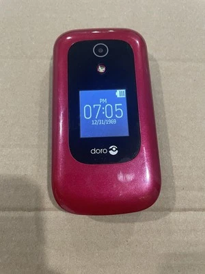 Doro 7050 - DFC-0180 - Borgoña/Blanco (Celular de Consumo) Teléfono Abatible Foto 1 de 4