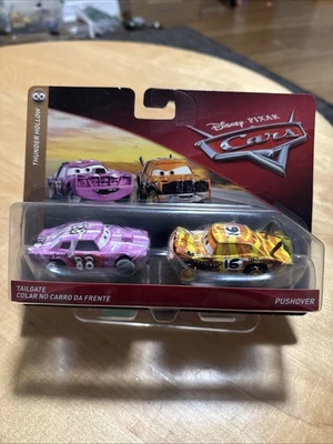 Disney Pixar Cars 3 Thunder Hollow Tailgate e Pushover diecast conjunto com 2 pacotes - Imagem 1 de 2