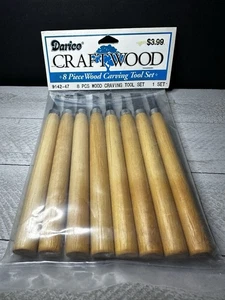 Vintage Darice Craftwood 8 Piece Wood Carving Tool Set Taiwan NOS - Picture 1 of 6