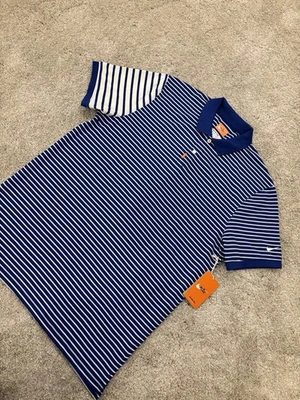 NUEVO CON ETIQUETAS Nike Dri Fit Camisa Polo de Golf a Rayas para Hombres L Azul Blanco AV4165-438 Foto 1 de 4