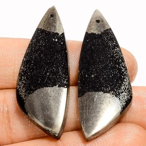 Par de piedras preciosas perforadas cabujón de lujo dorado apache natural 56,5 quilates 41X15X4 mm DE-16 - Imagen 1 de 1