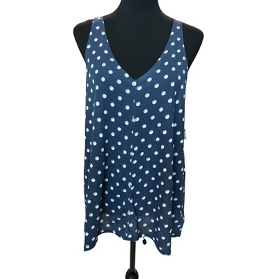 New ~ SPLENDID ~  V Neck Sleeveless Polka Dot Tank Top Size XL VISCOSE - Image 1 of 4