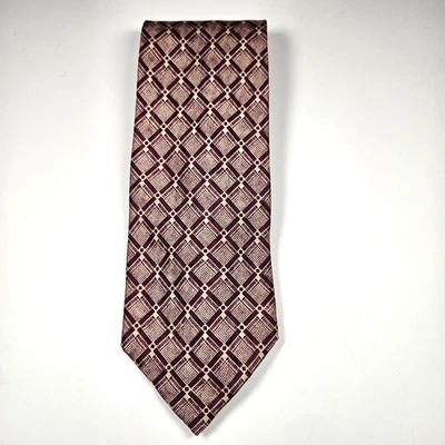 Мужской галстук Enzo Bertazzio бордовый и белый 100% шелк ручная работа в Италии - Изображение 1 из 4