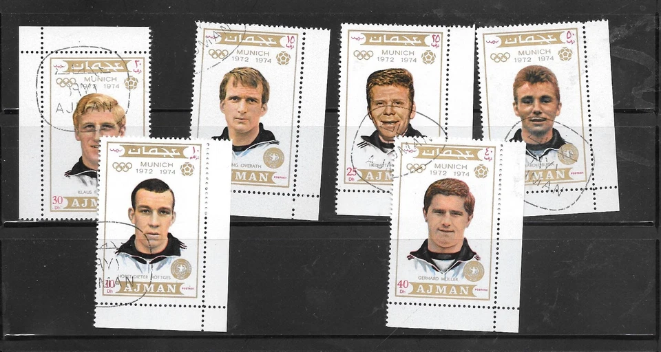 AJMAN 1971 GANADORES OLÍMPICOS CTO USADO XF ANTIGUO TÓPICO CONJUNTO DE SELLOS PICTÓRICOS Foto 1 de 1