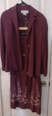 Traje de mujer Rena Rowan maxi falda y blazer forrado bordado floral oficina evento Foto 1 de 4