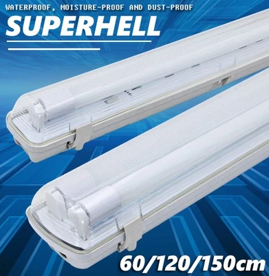 LED Leuchtstoffröhre Feuchtraumleuchte T8 Tube Komplett Röhrenlampe 60/120/150cm - Bild 1 von 4