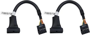 2-Pack USB 3.0 19-Pin to USB 2.0 9-Pin Motherboard Adapter Cable 6"/15cm - Picture 1 of 4