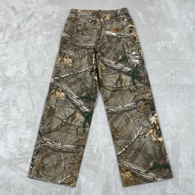 Carhartt Realtree Camo Pants Mens 27x27 (youth 14) Cotton Canvas - Image 1 of 4