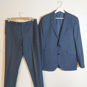 John Lewis WoolMark Nuevo Traje de Lana Chaqueta Para Hombre 40R Azul Pantalones W32 L30 Usado - Imagen 1 de 16