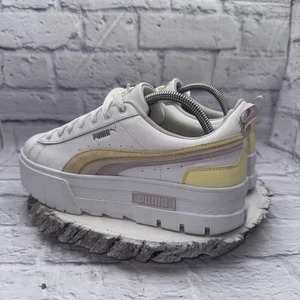 Baskets décontractées femme Puma pointure 11 Mayze plateforme blanc jaune rose - Photo 1/12