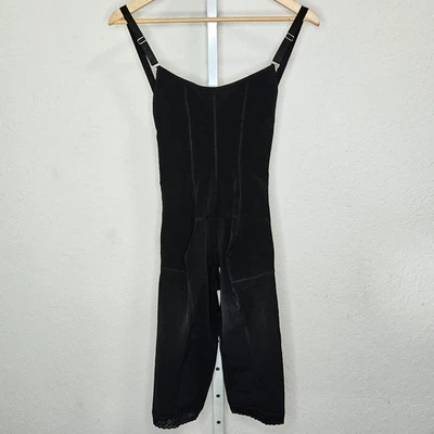 Ann Michell Shapewear Bodysuit Size L Black Zip Front Compression Faja Girdle - Image 1 of 4