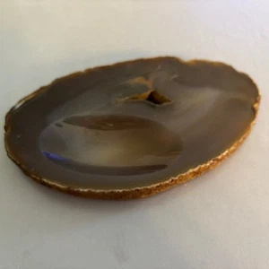 Large Brown Agate Sliced Polished Trinket/plate Ornament - Picture 1 of 3