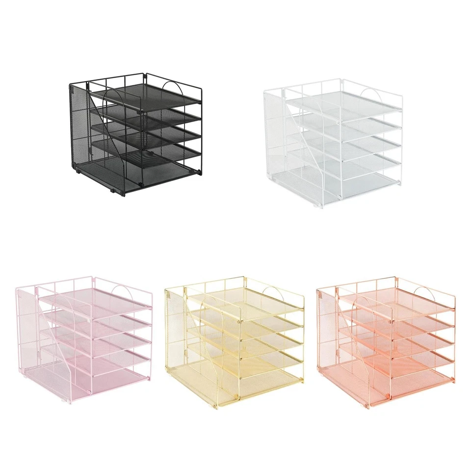 Office Desk Organizer Paper Organizer File Folder Rack Document Shelf Tray 5 - Image 1 of 1