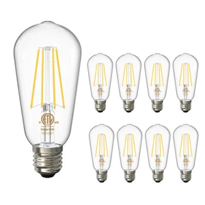 8 PCS LED Edison Bulbs 6W Dimmable LED Light Bulbs Replacement E26 Base 2700K - Picture 1 of 8