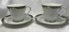 2 NORITAKE Legendary ELLINGTON Cup and Saucer  White Calla Lily on Black bands