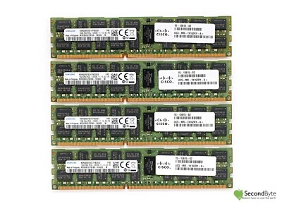 Samsung 64GB (4 x 16GB) PC3-12800 ECC Reg Server RAM M393B2G70EB0-YK0Q3 Cisco - Image 1 of 2