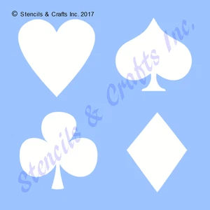 "PLANTILLA DE NAIPES 3"" SÍMBOLOS CORAZÓN CLUB PALA DIAMANTE PLANTILLA 9""x9" - Imagen 1 de 1