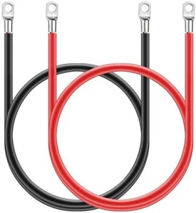 2 Stück 50CM Batteriekabel Kupferkabel Kupfer mit Ringösen Autobatterie Kabel - Bild 1 von 8