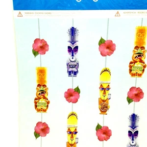 Decoraciones colgantes de fiesta Tiki 2 paquetes Hawaii Aloha recortes de cartón de hibisco  - Imagen 1 de 9
