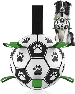 Dog Soccer Ball Puppy Toy Soccer Ball with Strap Interactive Dog Toys with Strap - Picture 1 of 8
