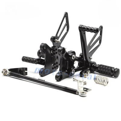 Reposapiés CNC para Honda 2001-2007 CBR600 F4i estriba pedales traseros negro Foto 1 de 4