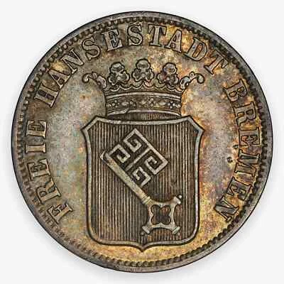 1859 German States (City of Bremen) 12 Grote - 74% Silver - Image 1 of 2
