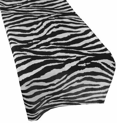 Animal Zebra Print Cotton Table Runner Kids Room Party Farm Table Decor - Image 1 of 2