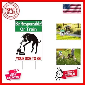 No Pooping Dog Sign - 8"x12" Double Side No Dog Poop Sign for Yard with Stake... - Picture 1 of 8