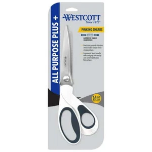 Westcott Crafting Scissors, Pinking, 9.5", Stainless Steel, Adult, High School, - Picture 1 of 8