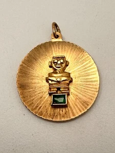 Charm "Inca" tondo in oro giallo 14 kt da 1" grammi 5,2 - Foto 1 di 3