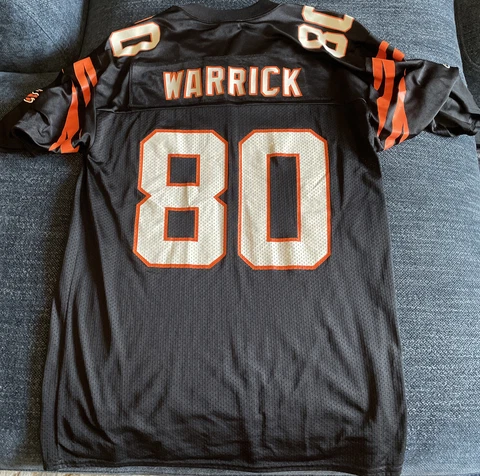 Men's Medium Cincinnati Bengals Peter Warrick #80 NFL Puma Black Jersey Mint Cover