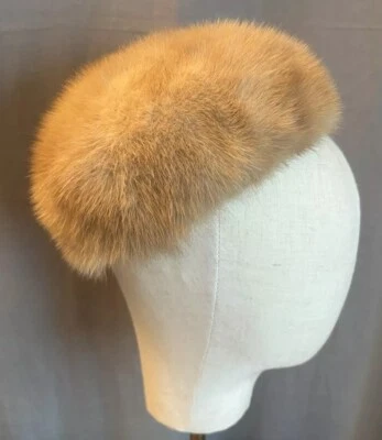 Vintage Women’s  Fur Pillbox Hat 1950s Hollywood Regency Glam - Imagem 1 de 4