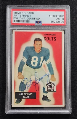 1955 ART SPINNEY Signed Bowman Card-BALTIMORE COLTS-PSA - Image 1 of 4