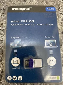 Micro Fusion Integral 16gb  USB 3.0 OTG Flash Drive for Android Tablet or PC NEW - Picture 1 of 8