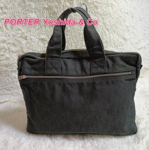 PORTER Yoshida & Co Briefcase Smoky Gray Canvas Pre-owned From Japan - Picture 1 of 20
