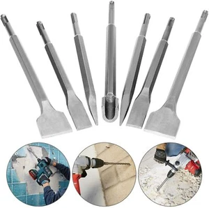 7 Pcs SDS Plus Chisel Set Hammer Drill Chisel Set 3/8 - Picture 1 of 7