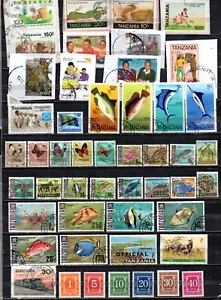 TANZANIA. COLLECTION BUILDER OF 49 ALL DIFFERENT STAMPS. - Picture 1 of 1
