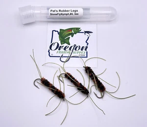 Patas de goma Pat's Stonefly Nymph, varios tamaños, 3 moscas, producto adicional se envía gratis - Imagen 1 de 6