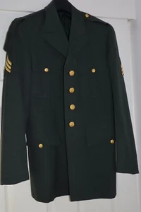 1950's Korean War US Army Class 3 Sergeant Jacket Military Green Waterbury 39L - Picture 1 of 13