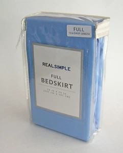 Real Simple Parker FULL Bed Skirt in Blue 54" x 75" (137cm x 191cm) NEW - Bild 1 von 4