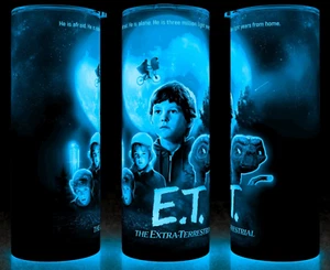 Glow in the Dark ET 80s The Extra Terrestrial Alien Movie Cup Tumbler  20oz - Picture 1 of 8