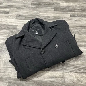 Chaqueta Jeans by Buffalo Peacoat para hombre pequeña negra mezcla de lana doble botonadura - Imagen 1 de 7