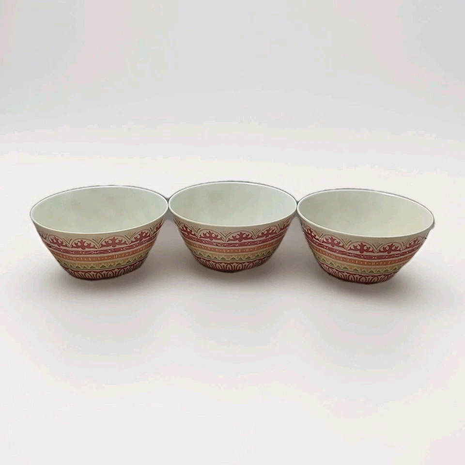 Conjunto de 3 tigelas florais de melamina limiar 6 X 2,75 polegadas vermelho boêmio - Imagem 1 de 4