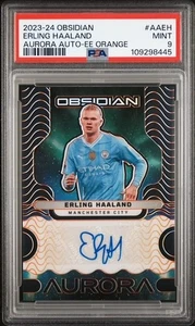 2023 PANINI OBSIDIAN AURORA AUTOGRAPH #AAEH ERLING HAALAND AURORA AUTO-EE ORANGE - Imagen 1 de 3