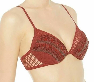 Sujetador push up con cuentas La Perla Calypso Collection 34B rojo rubí $648 Foto 1 de 3