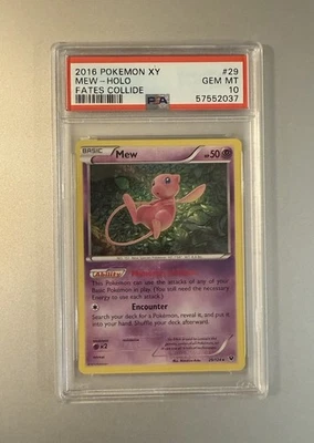 Pokemon Mew 29/124 XY Fates Collide Holo Rare Graded PSA 10 Gem Mint - Image 1 of 3